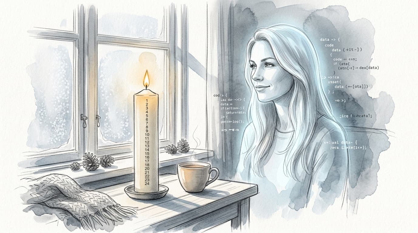 AI Hero Image: Dänische Kalenderkerzen – kalenderlys