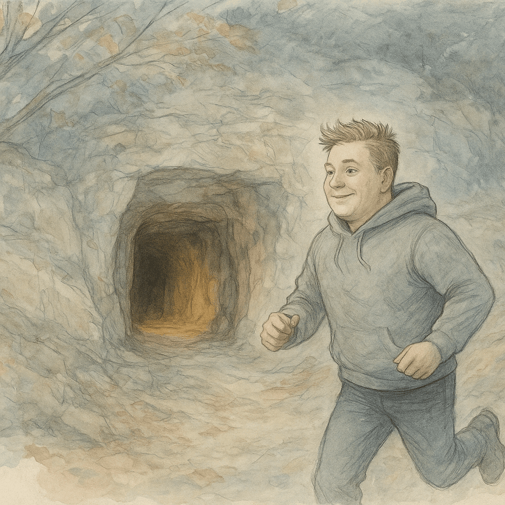 AI Hero Image: Familienhygge beim Kalkminenlauf in Mønsted