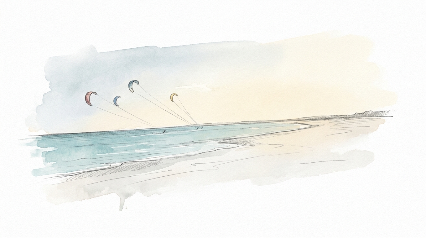 AI Hero Image: Kitesurfen lernen auf Kegnæs – warum dieser Spot in Dänemark perfekt für Anfänger ist
